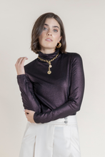 Load image into Gallery viewer, MAJESTIC METALLIC TURTLENECK