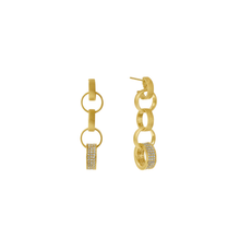 Load image into Gallery viewer, PETITE PAVE CHAIN EARRINGS