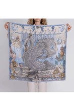 Load image into Gallery viewer, SABINA SAVAGE 90 CM SILK TWILL SCARF (The Glass Swan)