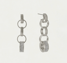 Load image into Gallery viewer, PETITE PAVE CHAIN EARRINGS