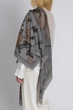 Load image into Gallery viewer, SABINA SAVAGE 135 CM WOOL SILK SCARF (Wind Dancer, Heaven Caller)
