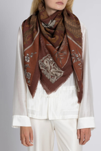 Load image into Gallery viewer, SABINA SAVAGE 135 CM WOOL SILK SCARF (Chasing the Pearl)
