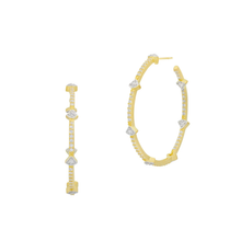 Load image into Gallery viewer, PAVE ARROW HOOP EARRINGS
