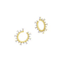 Load image into Gallery viewer, MIDNIGHT MOSAIC ILLUSION HOOP EARRINGS
