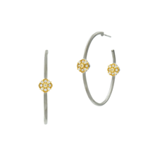 Load image into Gallery viewer, FLOWER STATION HOOP EARRINGS
