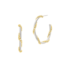 Load image into Gallery viewer, MIDNIGHT PAVE ROPED HOOP EARRINGS
