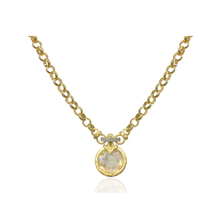 Load image into Gallery viewer, GOLD VECCHIO RAINBOW MOONSTONE NECKLACE
