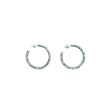 Load image into Gallery viewer, VINTAGE SILVER PAVIA HOOPS
