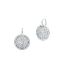 Load image into Gallery viewer, LARGE PAVE TIMES SQUARE LEVERBACK EARRINGS
