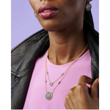Load image into Gallery viewer, DOUBLE LAYER TIMES SQUARE PAVE NECKLACE
