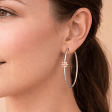 Load image into Gallery viewer, FLOWER STATION HOOP EARRINGS
