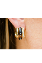 Load image into Gallery viewer, WOODEN TRIPLE HOOP EARRINGS
