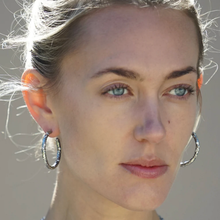 Load image into Gallery viewer, VINTAGE SILVER PAVIA HOOPS

