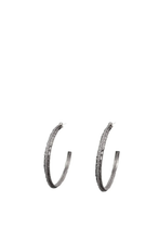 Load image into Gallery viewer, VINTAGE SILVER EGY CRYSTAL 2' HOOPS

