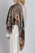 Load image into Gallery viewer, SABINA SAVAGE 135 CM WOOL SILK SCARF (Zouyou, Cry the Deer)
