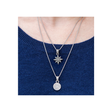 Load image into Gallery viewer, VINTAGE SILVER PAVE DISC NECKLACE
