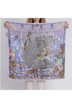 Load image into Gallery viewer, SABINA SAVAGE 90 CM SILK TWILL SCARF (The Glass Swan)
