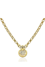 Load image into Gallery viewer, GOLD VECCHIO RAINBOW MOONSTONE NECKLACE

