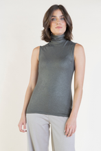 Load image into Gallery viewer, MAJESTIC SLEEVELESS METALLIC TURTLENECK
