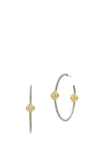 Load image into Gallery viewer, FLOWER STATION HOOP EARRINGS
