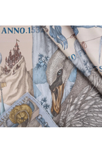 Load image into Gallery viewer, SABINA SAVAGE 90 CM SILK TWILL SCARF (The Glass Swan)
