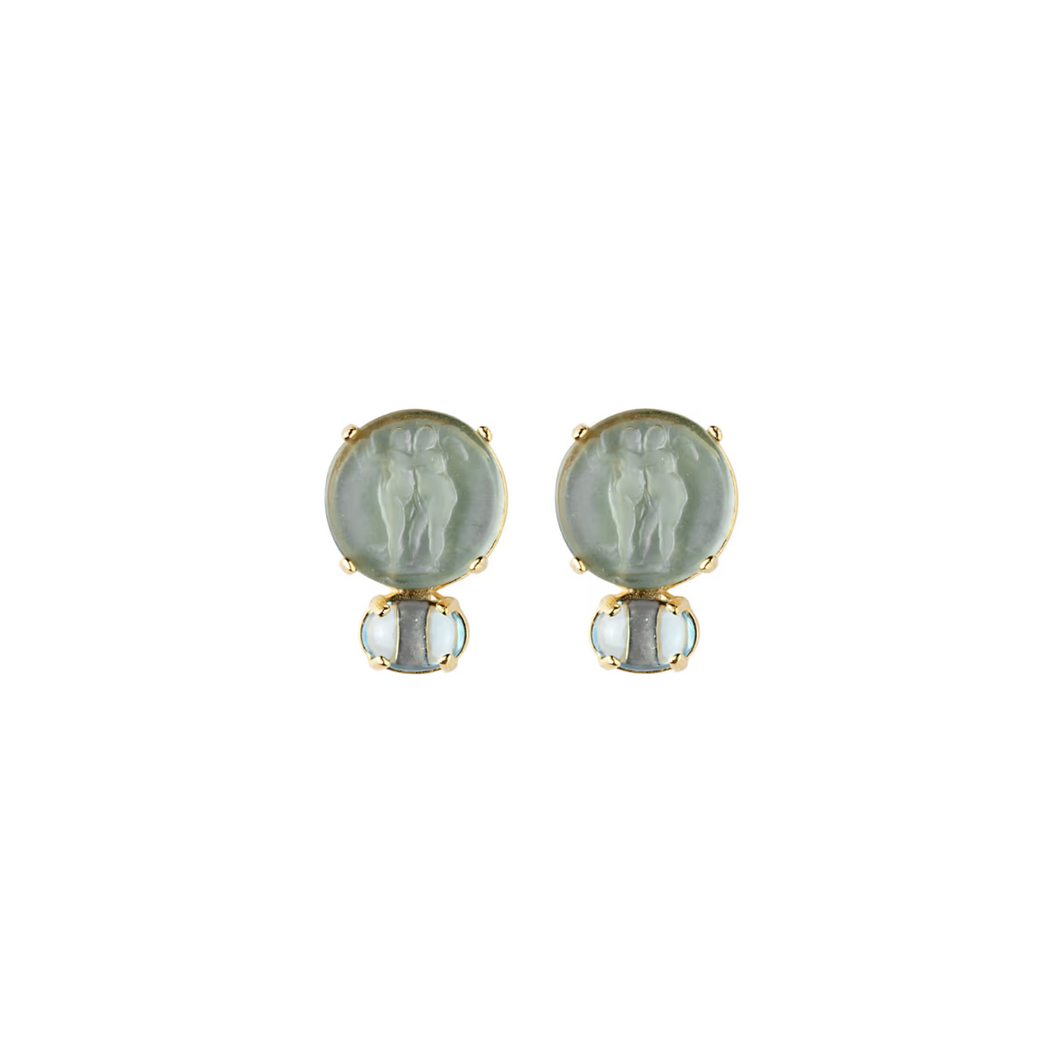 GRAY INTAGLIO DEUX EARRINGS