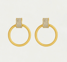 Load image into Gallery viewer, PETITE PAVE DROP HOOPS
