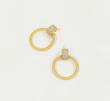 Load image into Gallery viewer, PETITE PAVE DROP HOOPS
