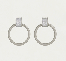 Load image into Gallery viewer, PETITE PAVE DROP HOOPS
