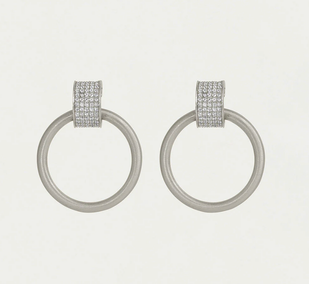 PETITE PAVE DROP HOOPS