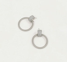 Load image into Gallery viewer, PETITE PAVE DROP HOOPS
