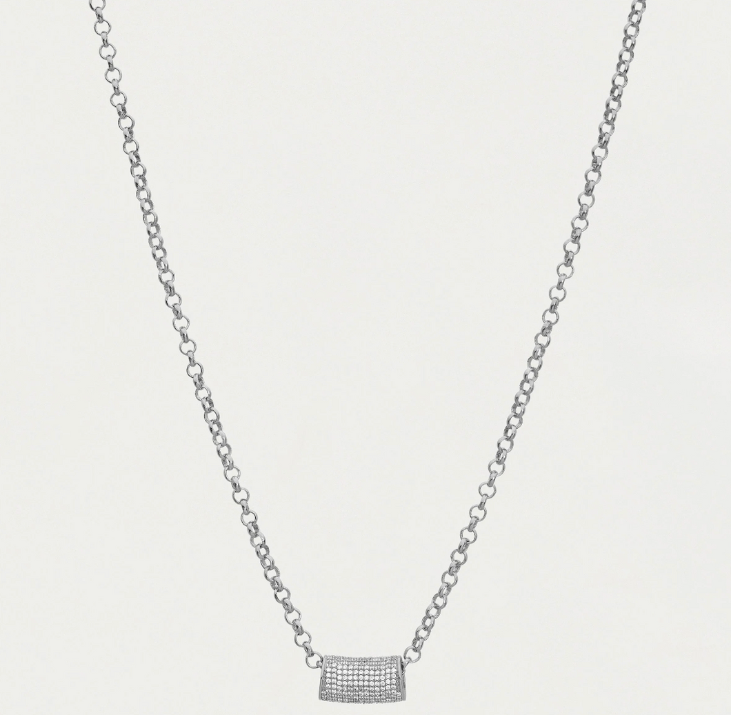 PAVE TUBE NECKLACE