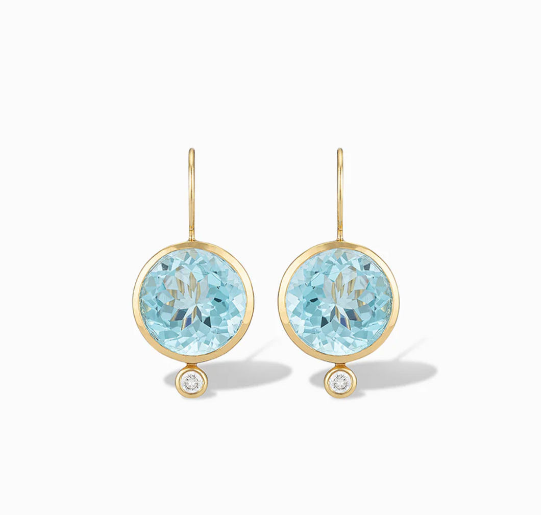 TINI MINI DROP EARRINGS (Blue Topaz)