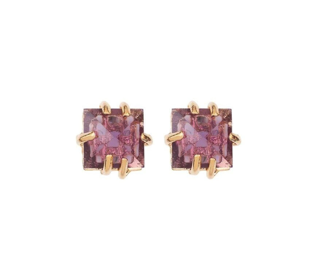 AMETHYST PYRAMID STUDS