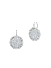 Load image into Gallery viewer, LARGE PAVE TIMES SQUARE LEVERBACK EARRINGS
