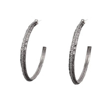 Load image into Gallery viewer, VINTAGE SILVER EGY CRYSTAL 2&#39; HOOPS
