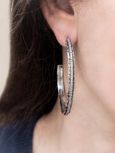 Load image into Gallery viewer, VINTAGE SILVER EGY CRYSTAL 2&#39; HOOPS
