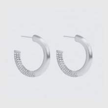 Load image into Gallery viewer, SIGNATURE PAVE SMALL HOOPS
